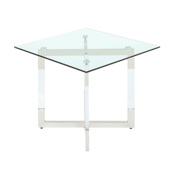 Somette Clear Glass and Acrylic Lamp Table - Lamp Table