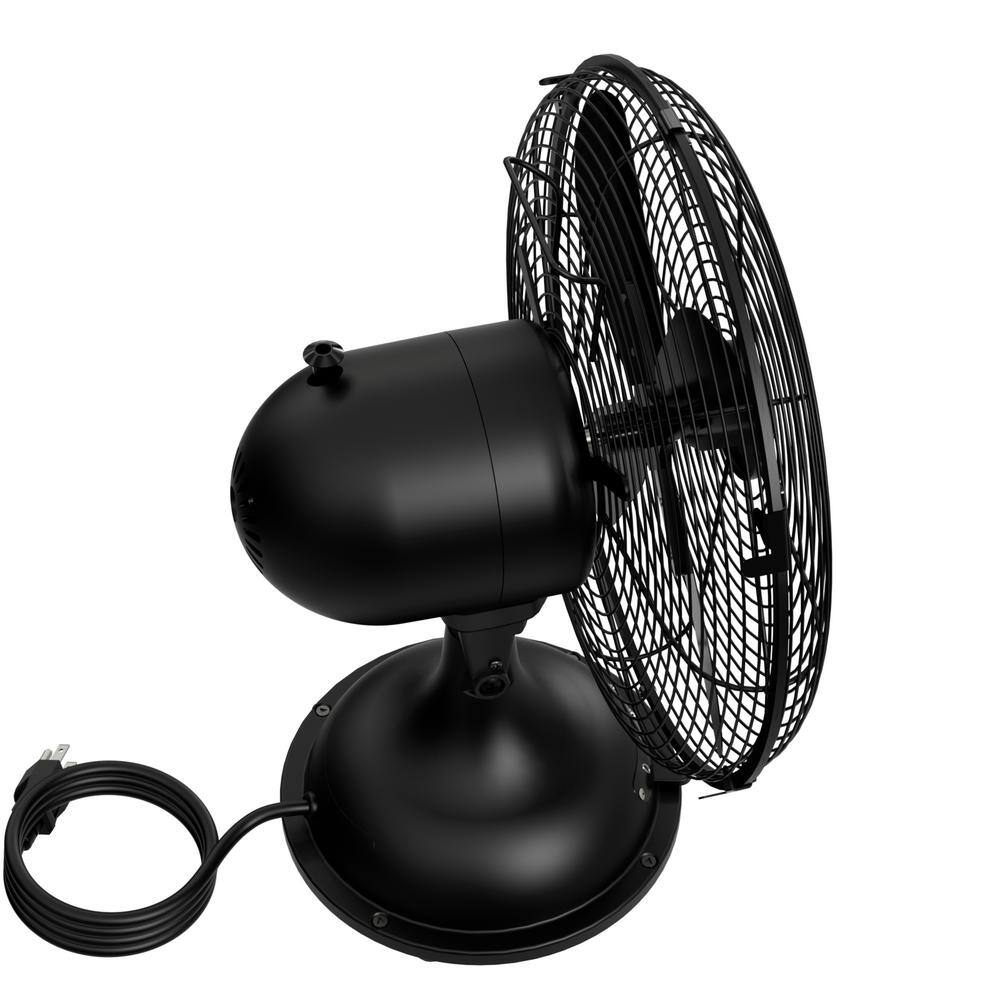 Hunter Classic 12 in. 3-speed Desk Fan in Matte Black with Non-slip Base and Easy-Carry Handle 97314