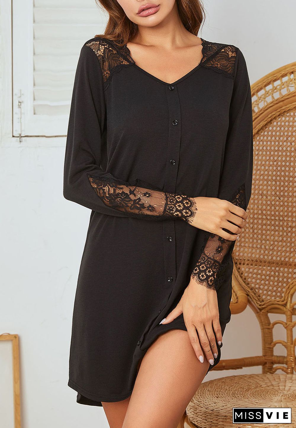 Lace Detail Shift Dress