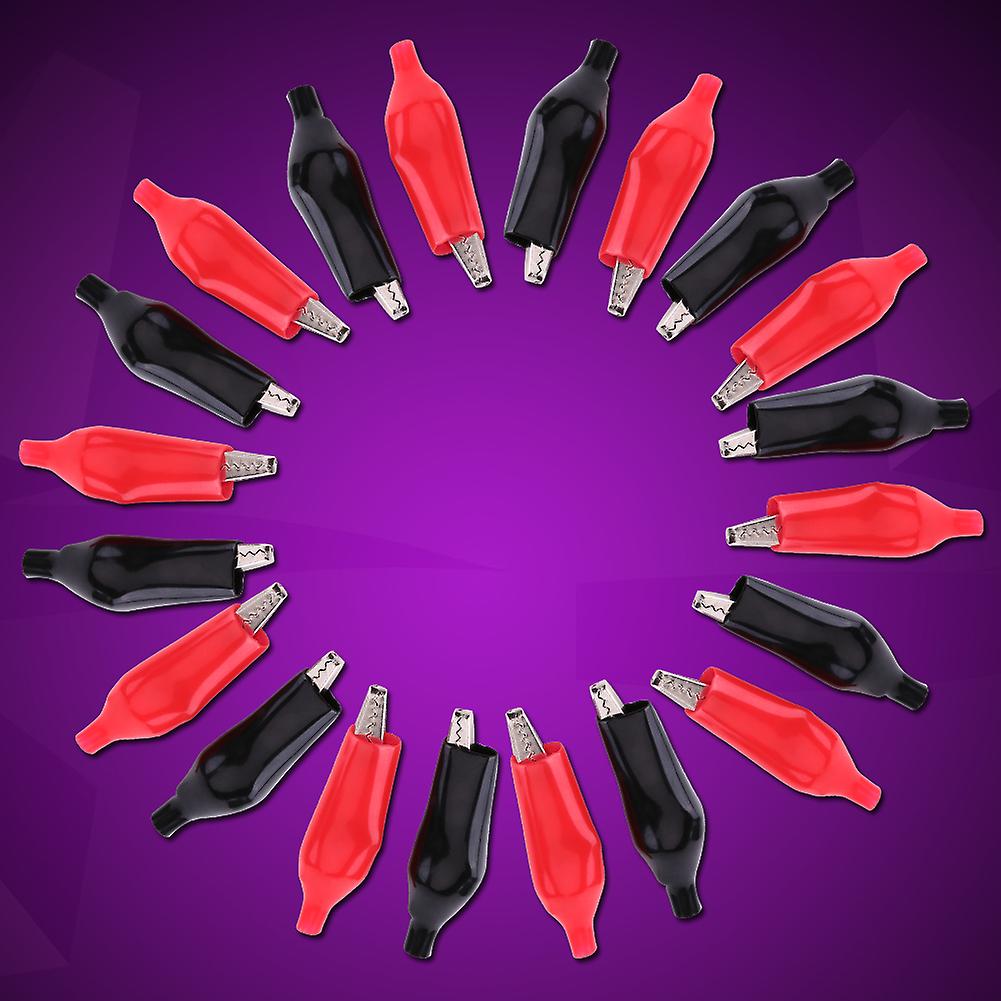 20pcs 35mm Metal Alligator Clip Crocodile Electrical Clamp For Testing Probe Meter Blackandred