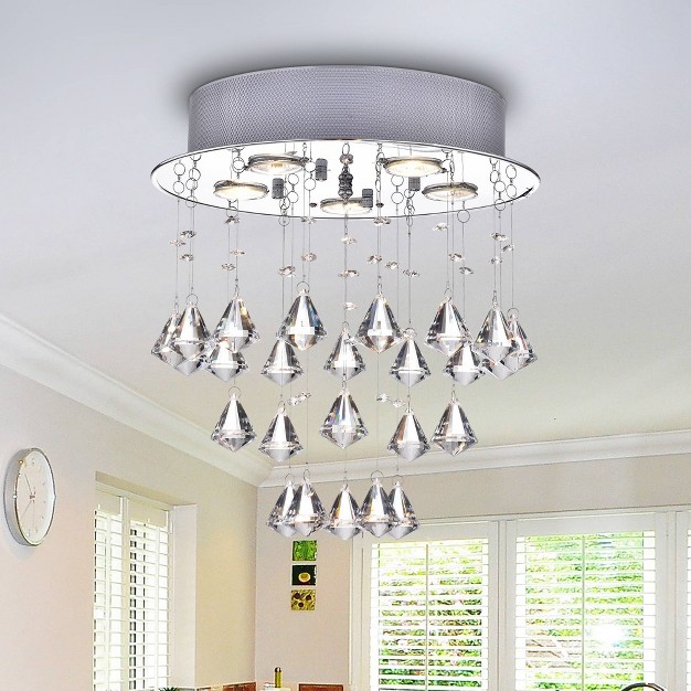 X 17 quot X 6 quot Cerda 5 Light Crystal Chandelier Silver Warehouse Of 