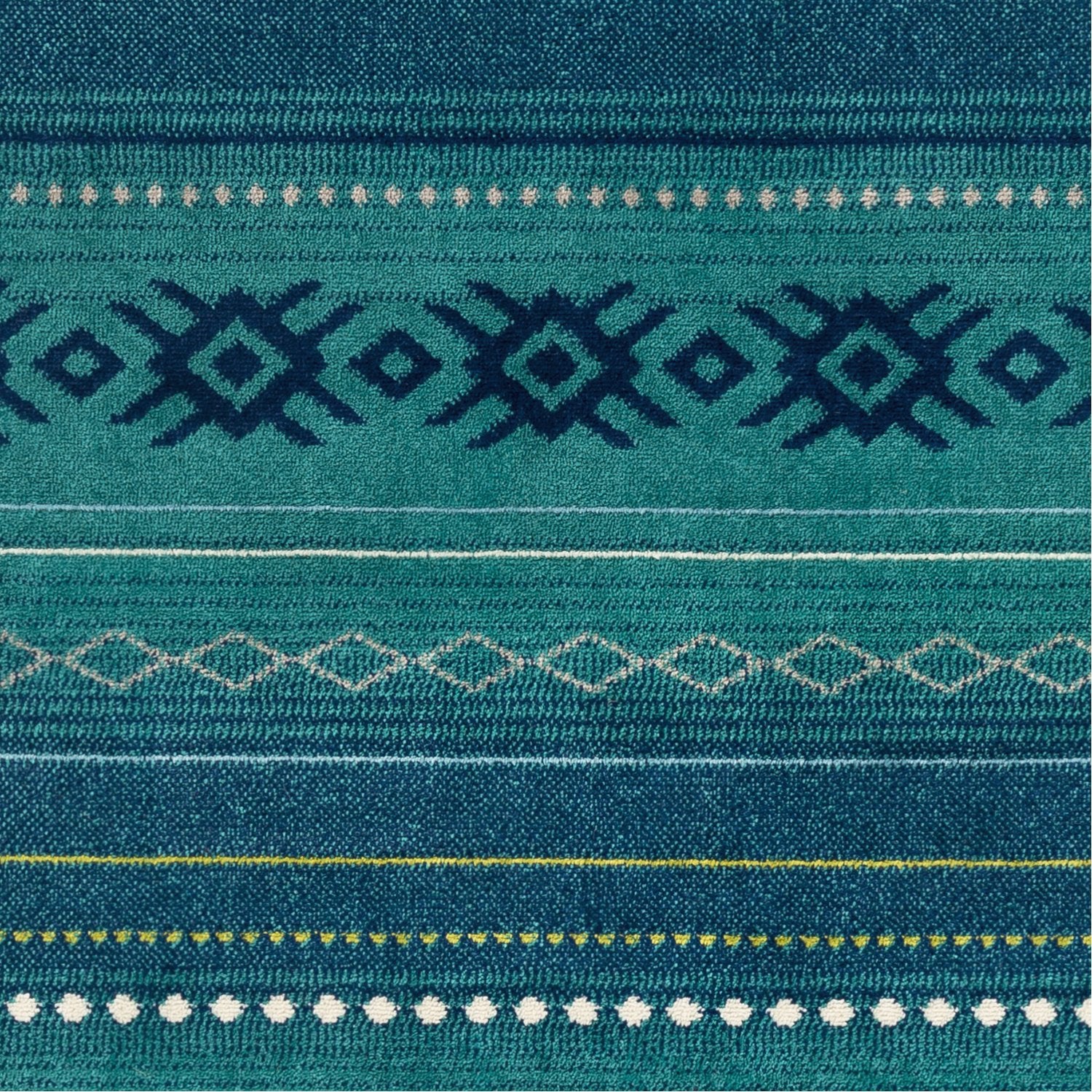 Paramount Rug in Teal, Dark Blue, Aqua, Lime, Light Gray, Cream