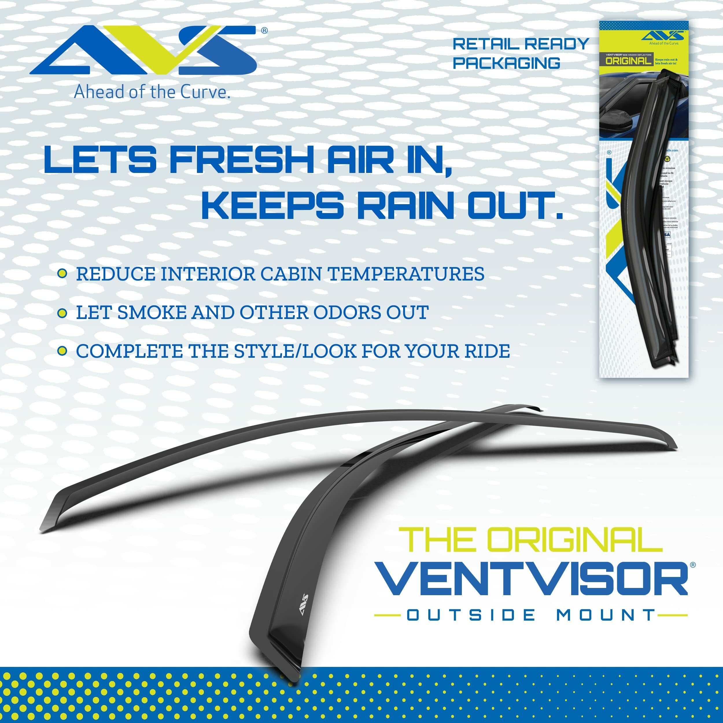 VENTSHADE CO 94109 Rainguard Ventvisor， Smoke