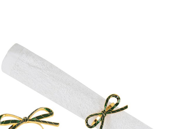 C amp f Home Green Ribbon Napkin Ring S 4