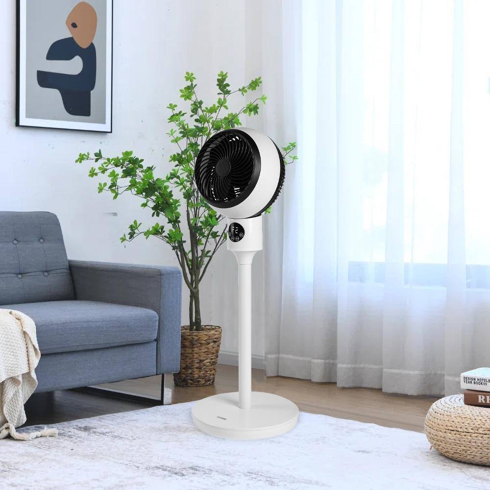 Amucolo 34 .6 in. H Circulating Ocillation 70 Stand Fan with Remote Pedestal Fan with 3-Speeds 3-Modes DHS-CYHI-LEDRCW