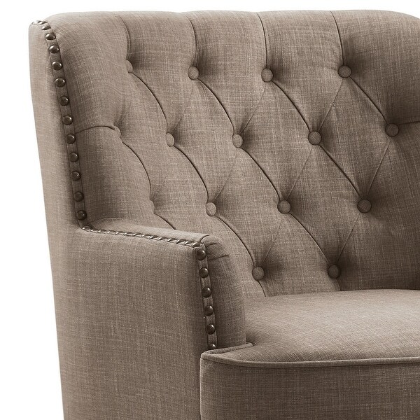 Moser Bay Mignon Velvet / Linen 30'' Wide Tufted Wingback Accent Chair