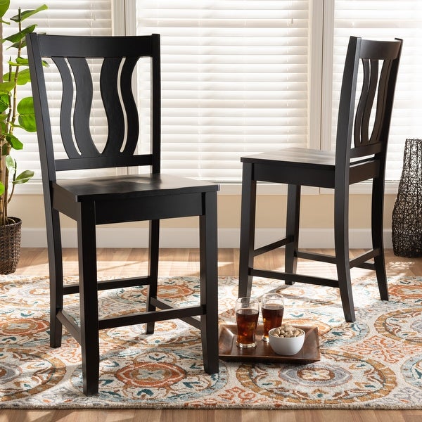 Fenton Modern and Contemporary Transitional 2-Piece Counter Stool Set