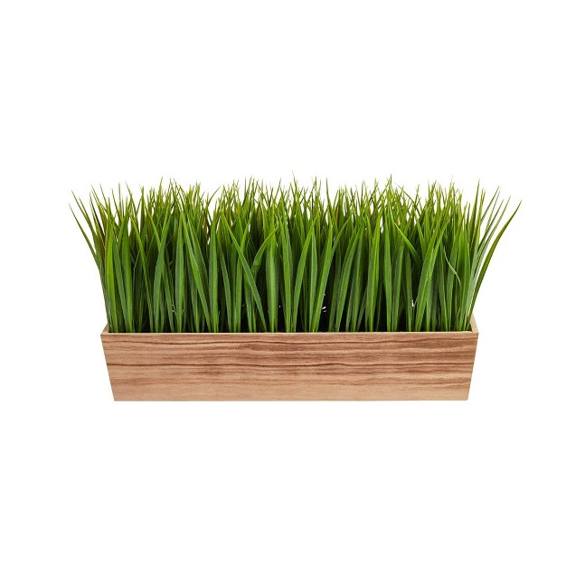 Nearly Natural 20-in Vanilla Grass Artificial Plant In Decorative Planter