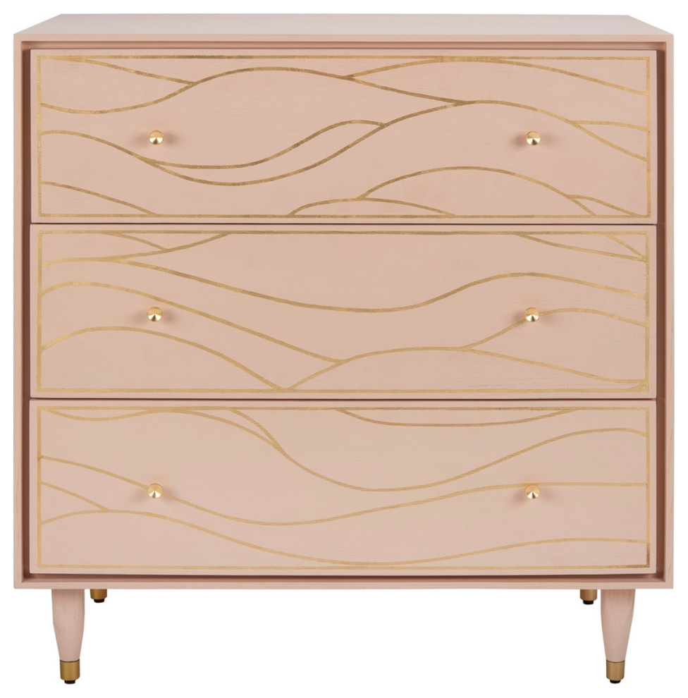 Cantili Antique Gold Wave Chest Pink   Midcentury   Accent Chests And Cabinets   by V.S.D Furniture  Houzz