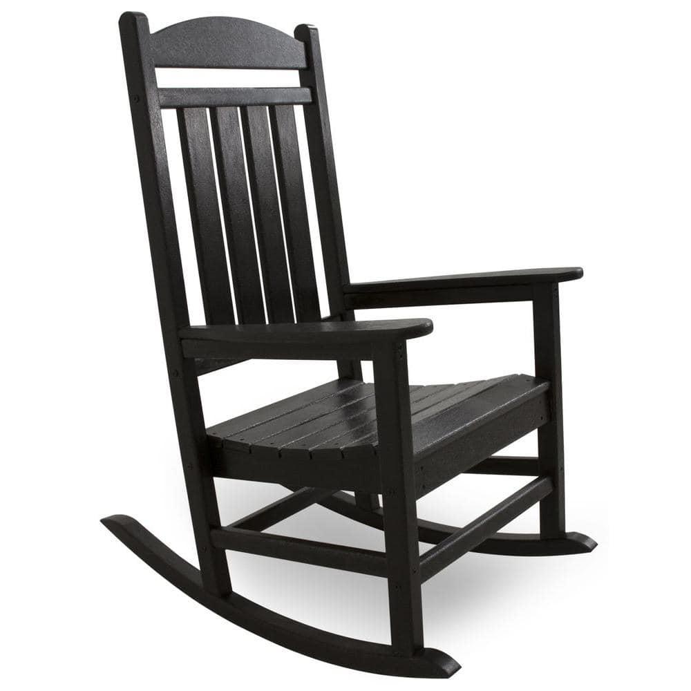 POLYWOOD Presidential Black Patio Rocker