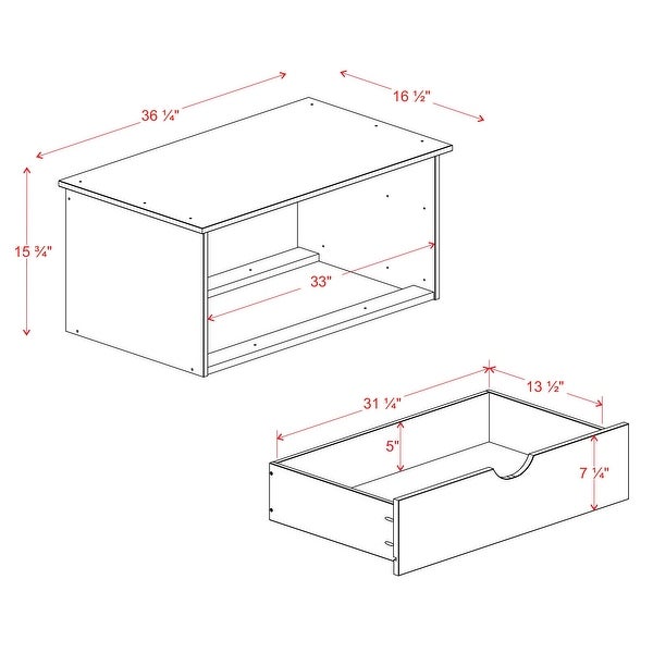 100% Solid Wood 2-Drawer Internal Chest for Cosmo 4-Door Wardrobe - - 37760614