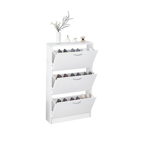 3 Tier Shoe Storage Cabinet for Entryway White|White - - 37132332