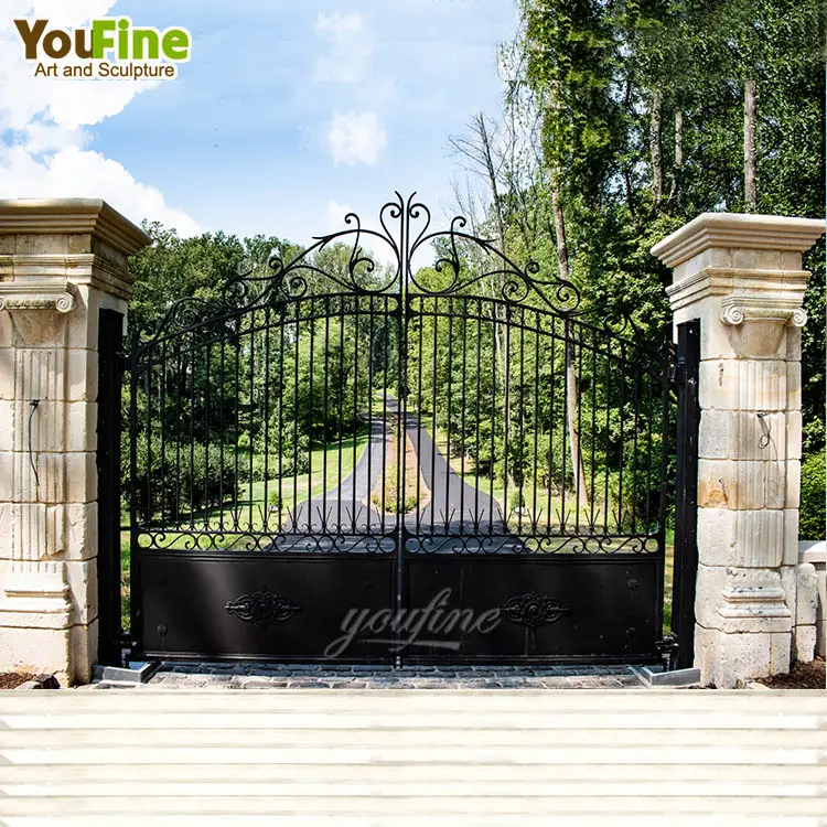 Outdoor Good Price Hot Sale Customized Wrought Iron Pipe Main Design Gate For Sale