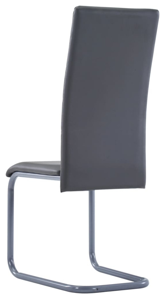 vidaXL Dining Chair 4 Pcs Cantilever Dining Side Chair Brown Faux Leather   Contemporary   Dining Chairs   by vidaXL LLC  Houzz
