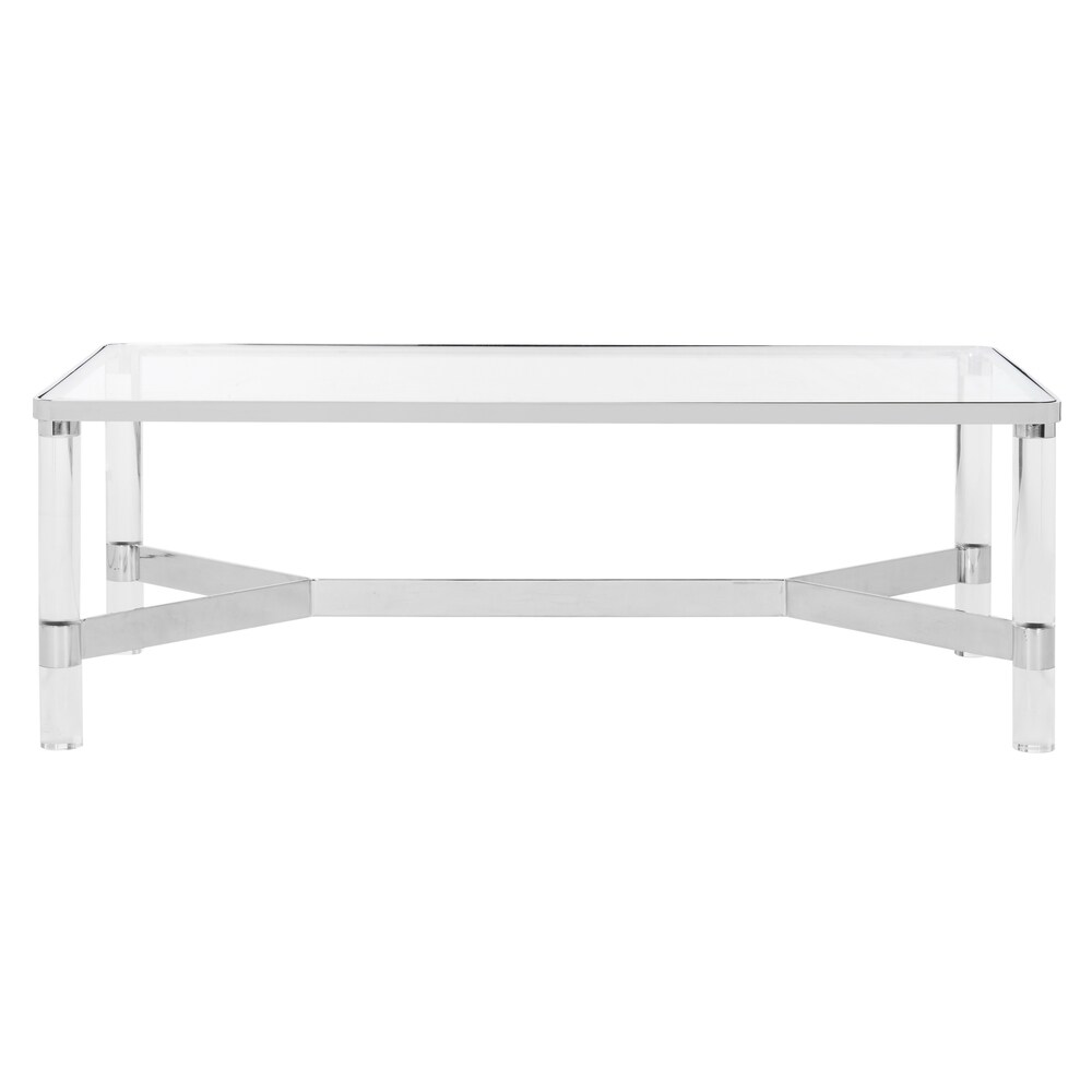 SAFAVIEH Couture High Line Collection Suzanna Acrylic Silver Coffee Table