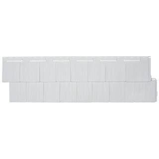 Novik NovikShake 14.5 in. x 48.75 in. RS RoughSawn Shake Polymer Siding in White (12 Panels Per Box 48.8 sq. ft.) 100060001