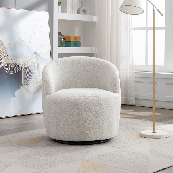 Teddy Fabric Swivel Accent Armchair Barrel Chair