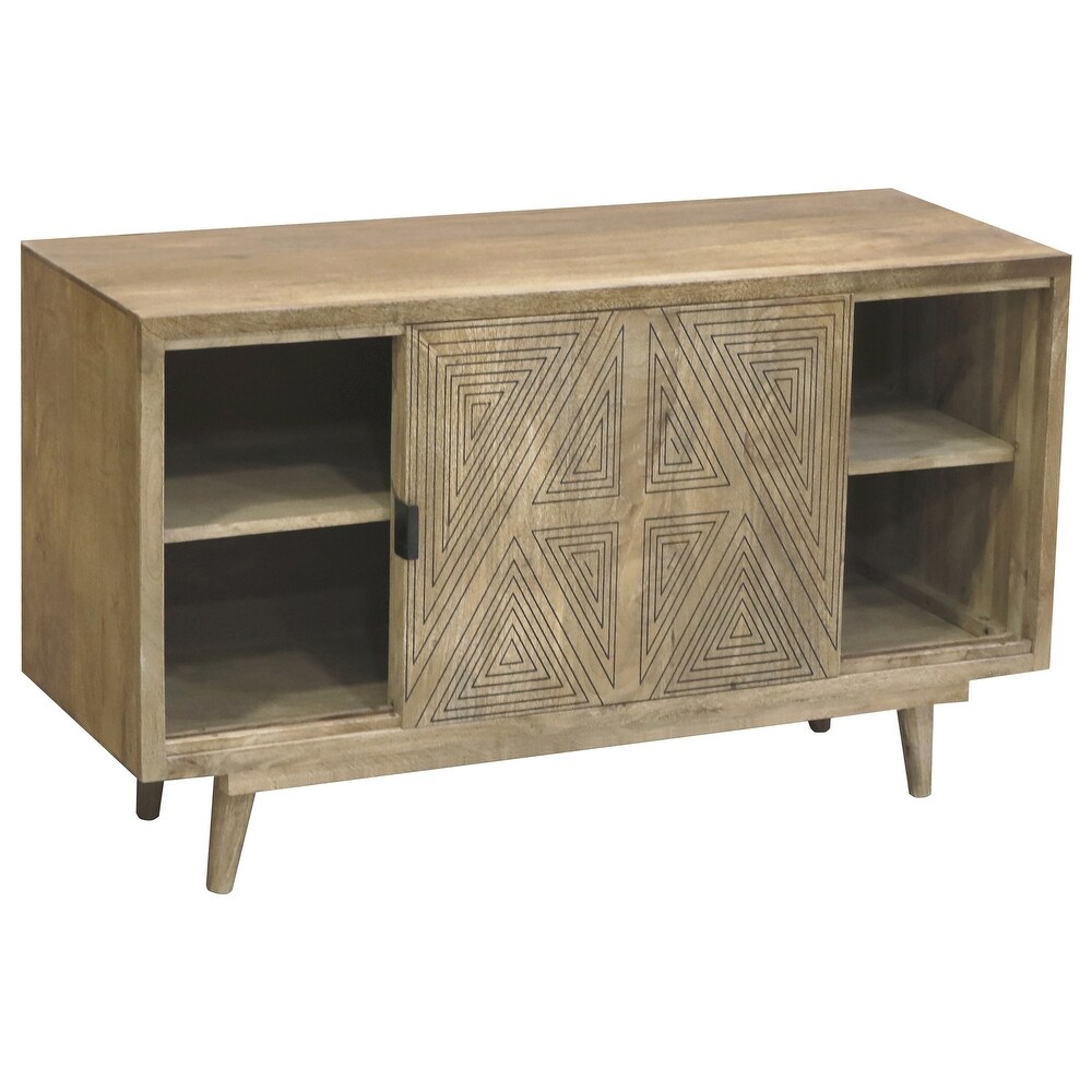 Bidi Mid Century Modern Solid Wood 2 shelf Buffet by Furniture of America