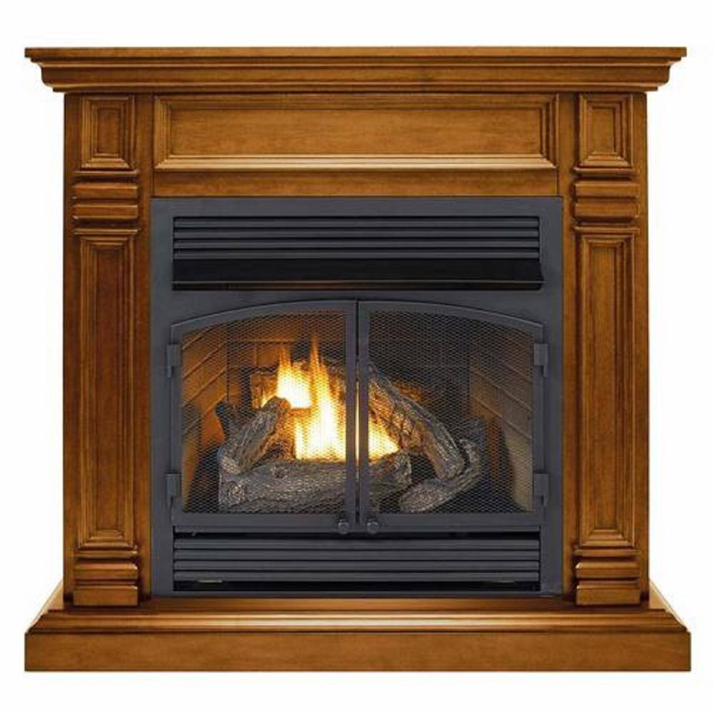 Duluth Forge Dual Fuel Ventless Gas Fireplace - 32000 BTU Remote Control Apple Spice Finish 170156