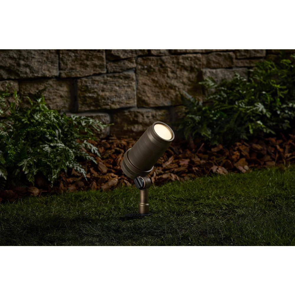 Hampton Bay Low Voltage Landscape Antique Brass Adjustable Beam Spotlight with 3.6-Watt 400-lumen Integrated LED LST-NU4BR3000K