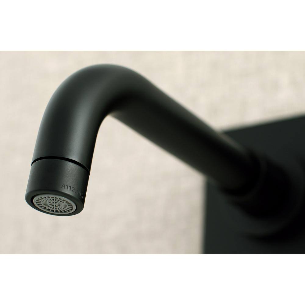 Kingston Brass Kaiser Single-Handle Wall Mount Bathroom Faucet in Matte Black HKS8110DKL