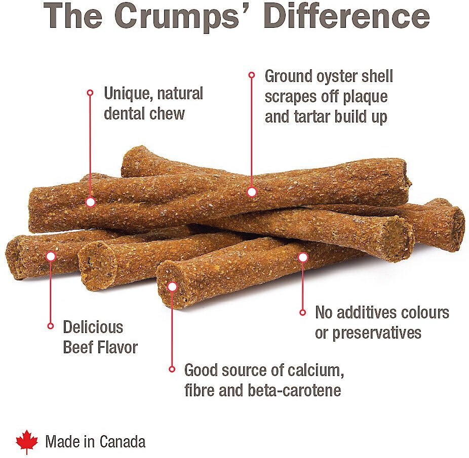 Crumps' Naturals Plaque Busters Beef Flavor Dental Dog Treats