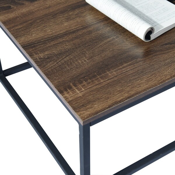 Rectangular Wood Grain Top Coffee Table