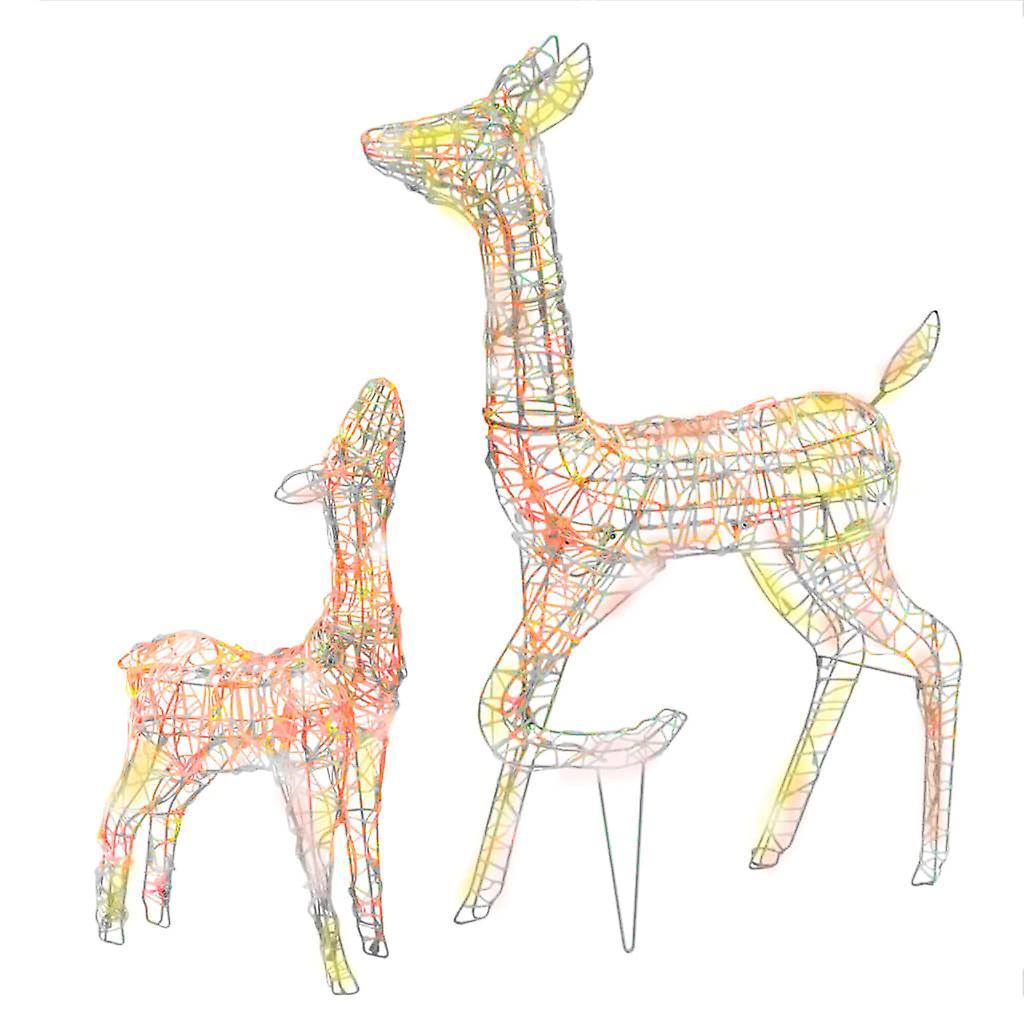 Vidaxl Acrylic Reindeer Family Christmas Decoration 160 Led Colorful