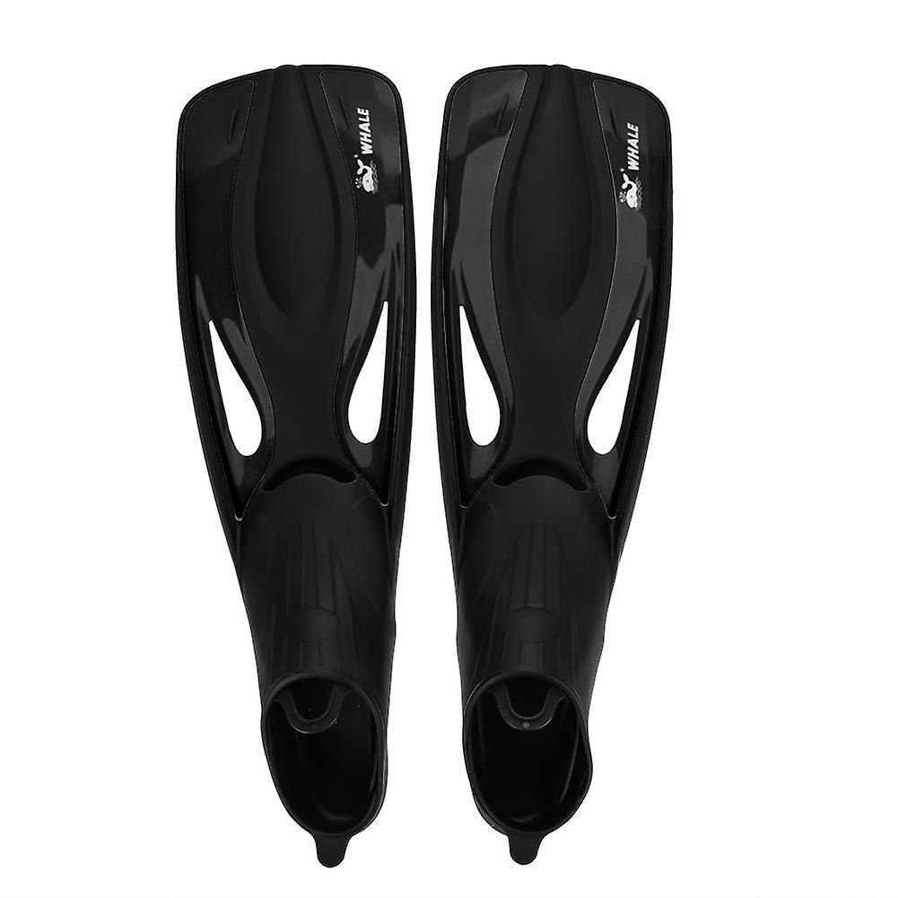 WHALE 1 Pair Adults Water Sports Snorkeling Diving Rubber Swimming Foot Fins Black (M)