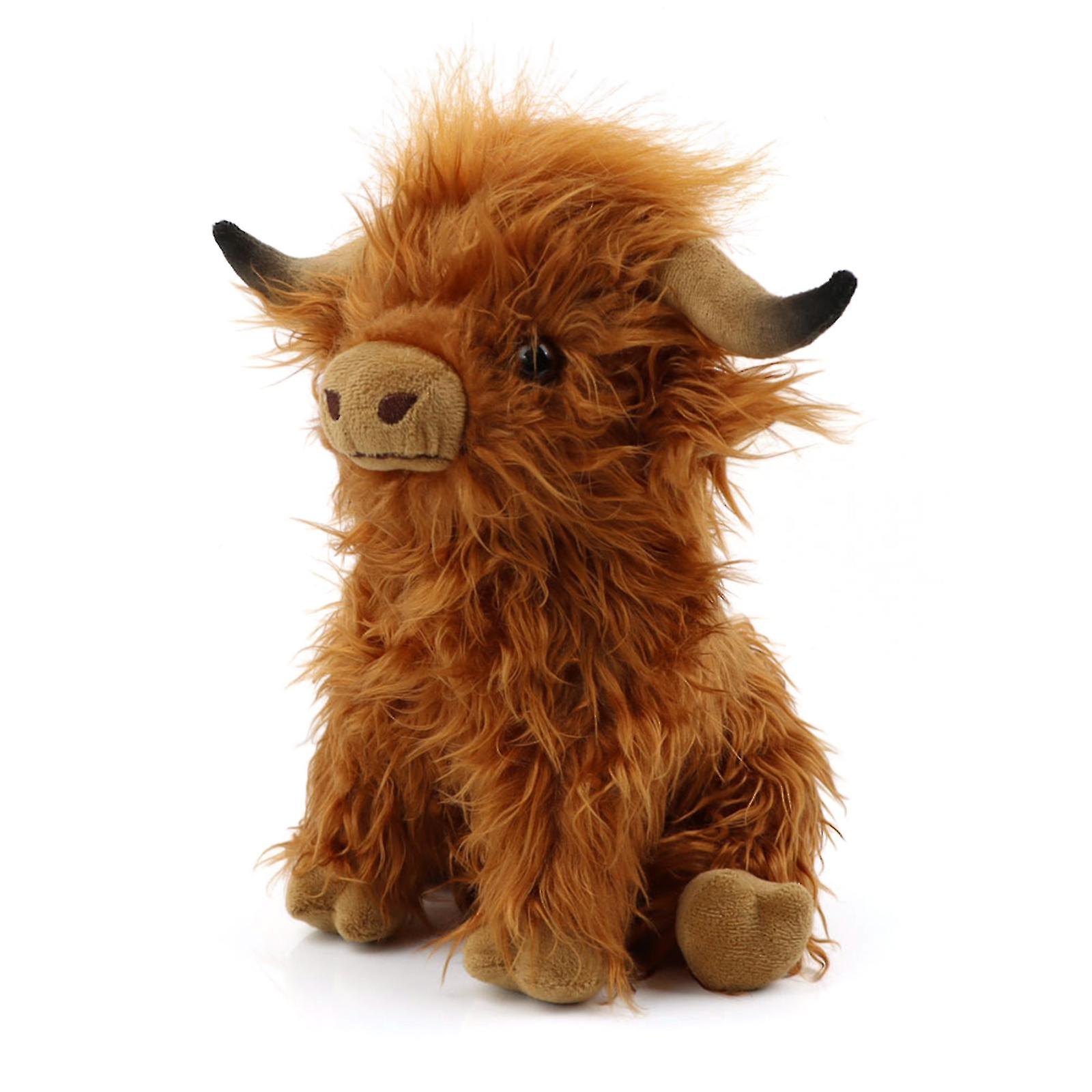 Simulation Highland Cow Plush Toy Soft Stuffed Animal Doll Realistic Scottish Highland Cattle Plushies Toy