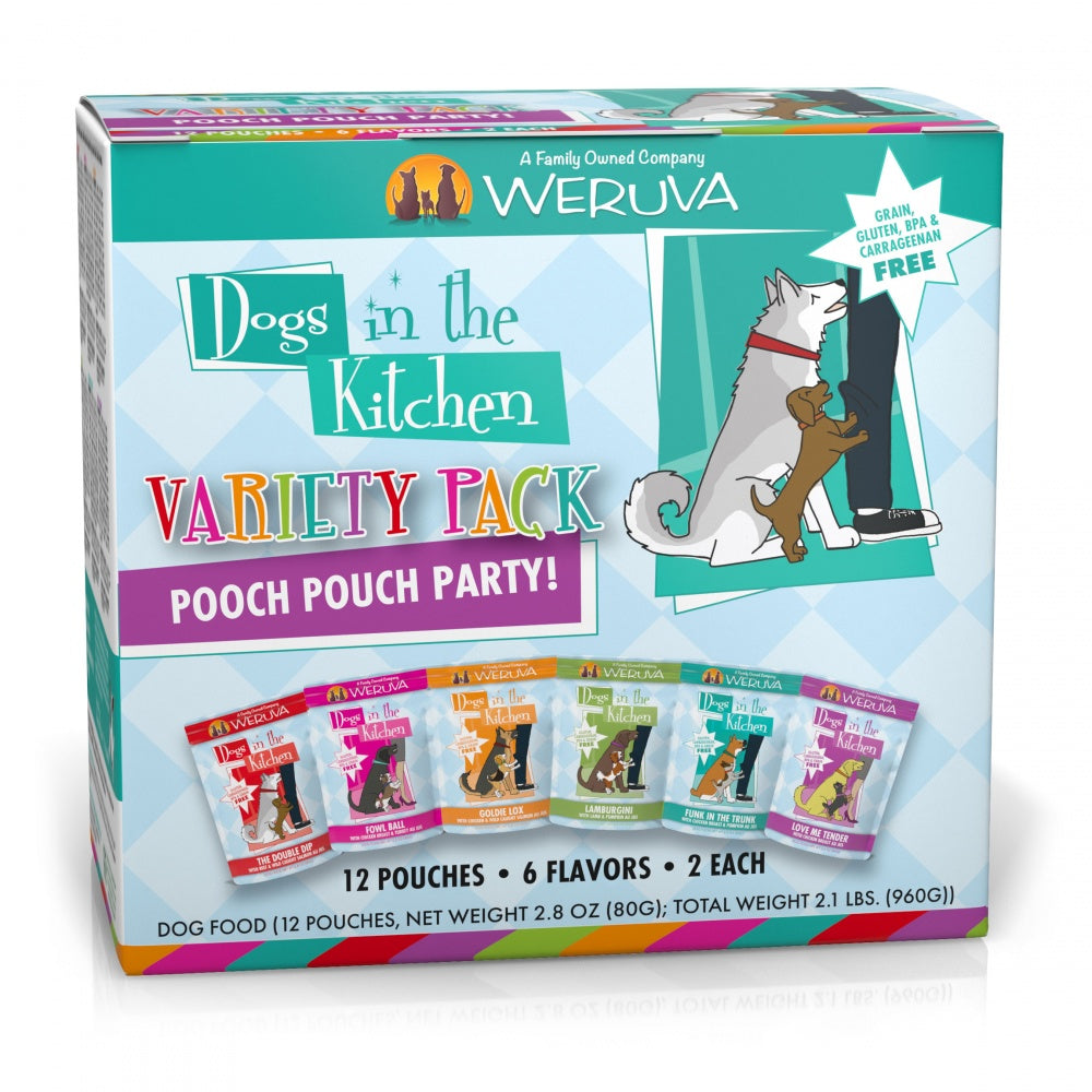 Weruva Dogs in the Kitchen Grain Free Pooch Pouch Party! Variety Pack