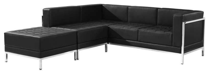 HERCULES Imagination Series Black LeatherSoft Sectional Configuration  3 Pieces   Contemporary   Sectional Sofas   by First of a Kind USA Inc  Houzz