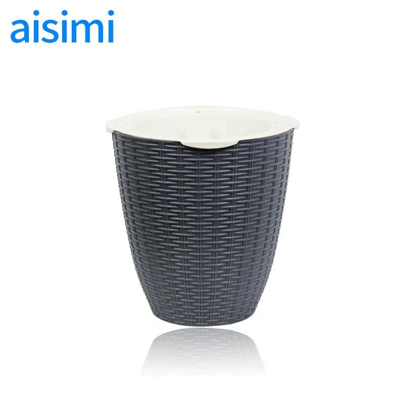 Wholesale Manufacturer Supplies Imitate Rattan Weaving Garden Home Living Succulent Plants Self Watering Plastic Flower Pot