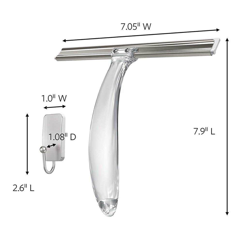 3M Command Metal Bath Squeegee and Satin Nickel Hook ;