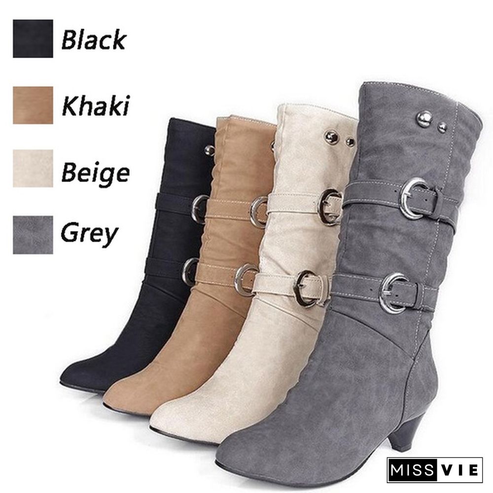 Autumn and Winter Women's Fashion Cotton Scrubs Ladies Winter Warm Boots Snow Boots Plus Size 34-43