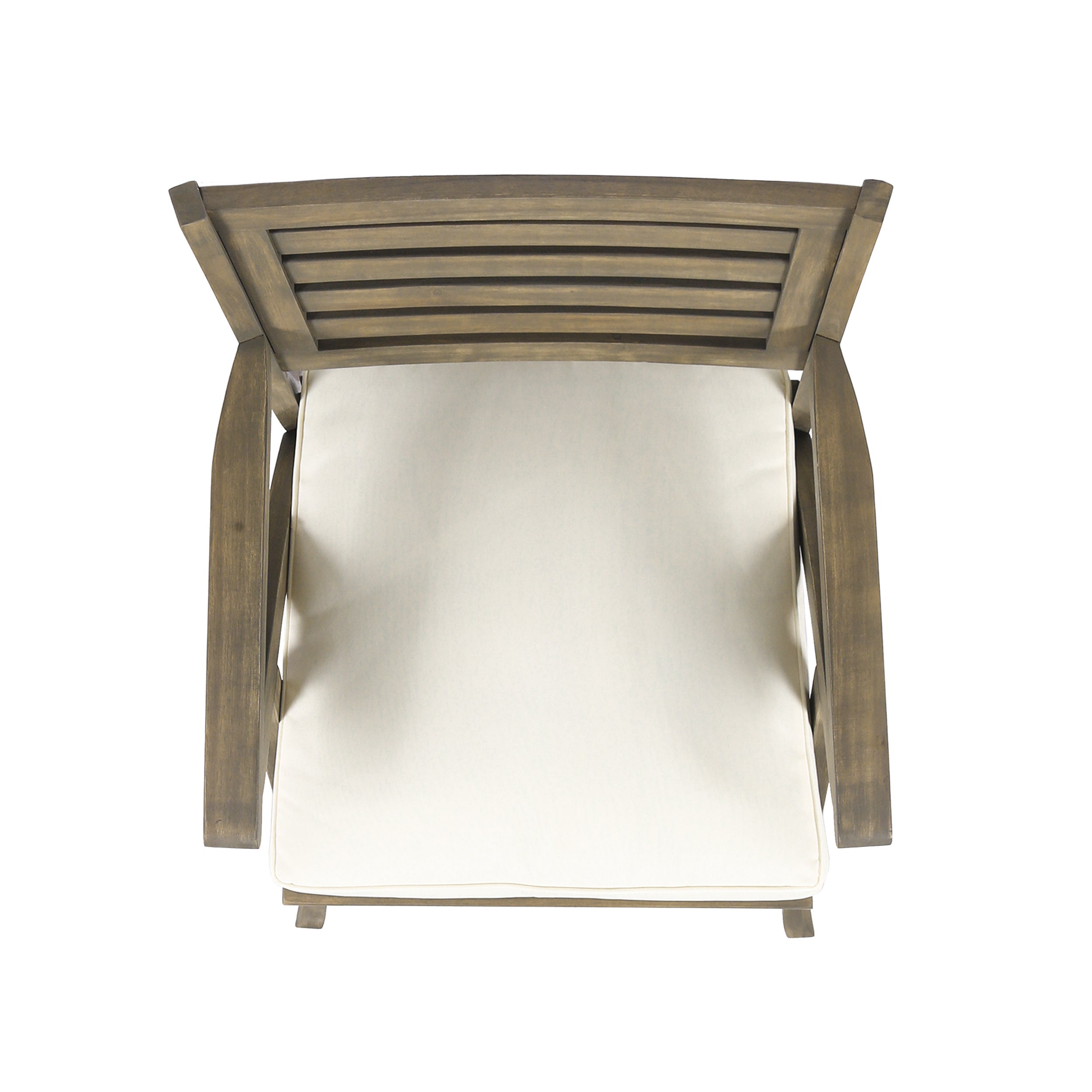 Sean Outdoor Acacia Wood Dining Chair, Gray and Crème