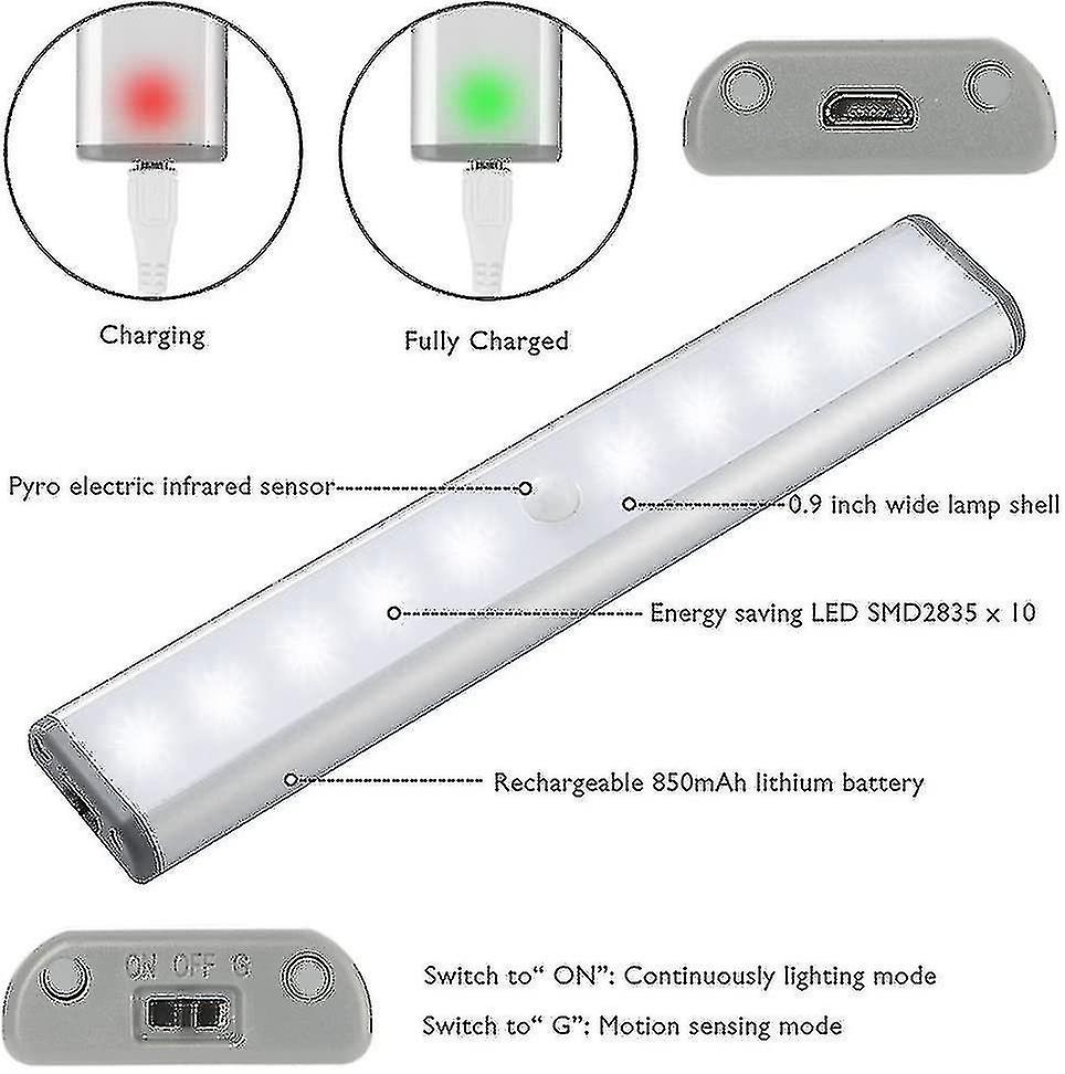 Stick-on Anywhere Portable Little Light Wireless Led Under Cabinet Lights 10-led