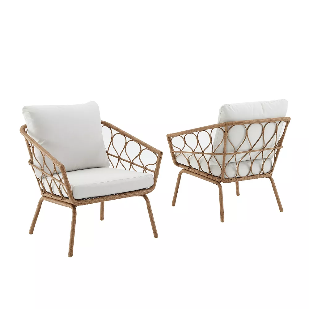 Crosley Juniper Indoor / Outdoor Wicker Arm Chair 2-Piece Set