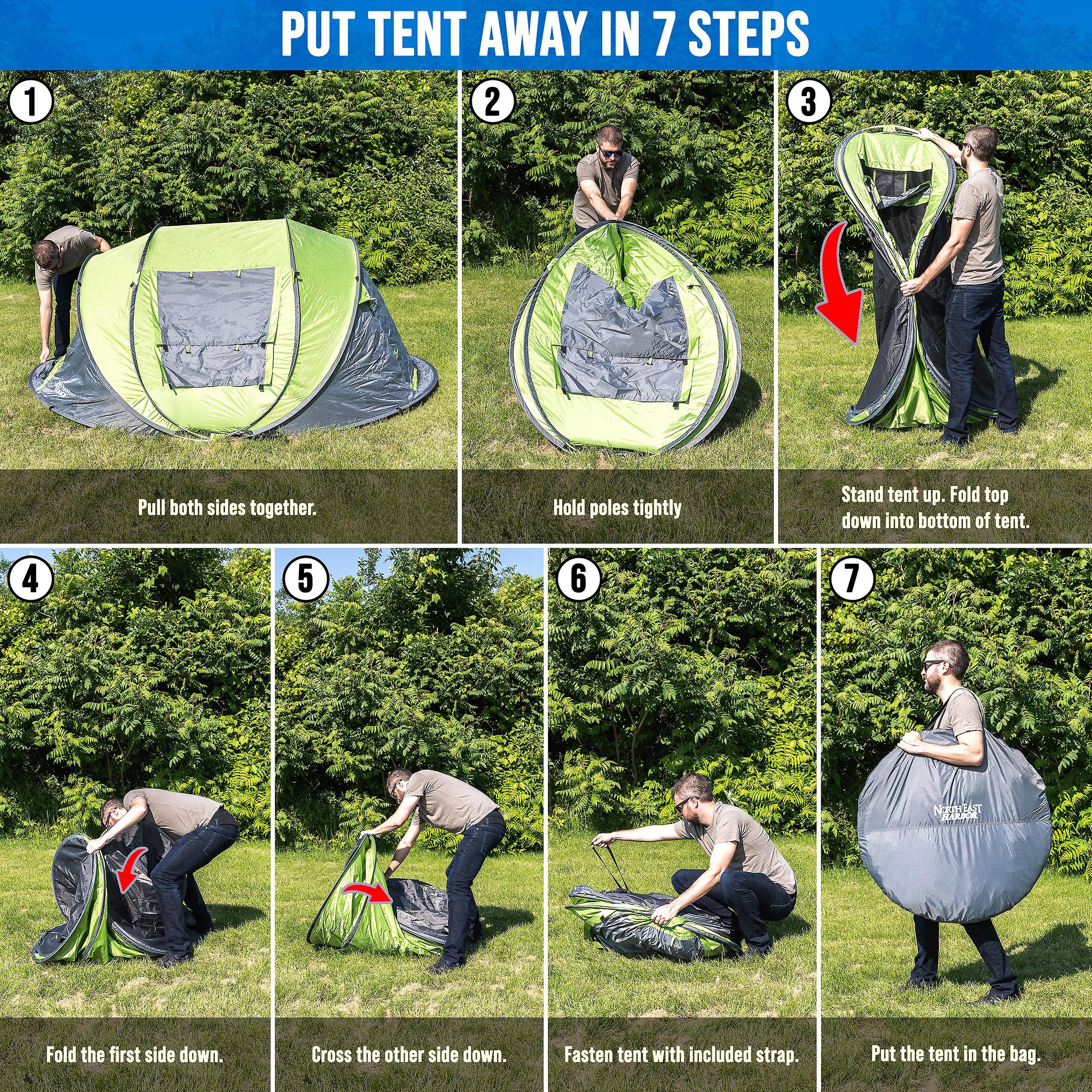 4 Person Easy Pop Up Tent Water-Resistant Lightweight Portable Camping Tent Instant Tent Quick Automatic Setup Family Tent with Porch Ideal for Camping， Backpacking， Hiking， Traveling， Beach， Festival