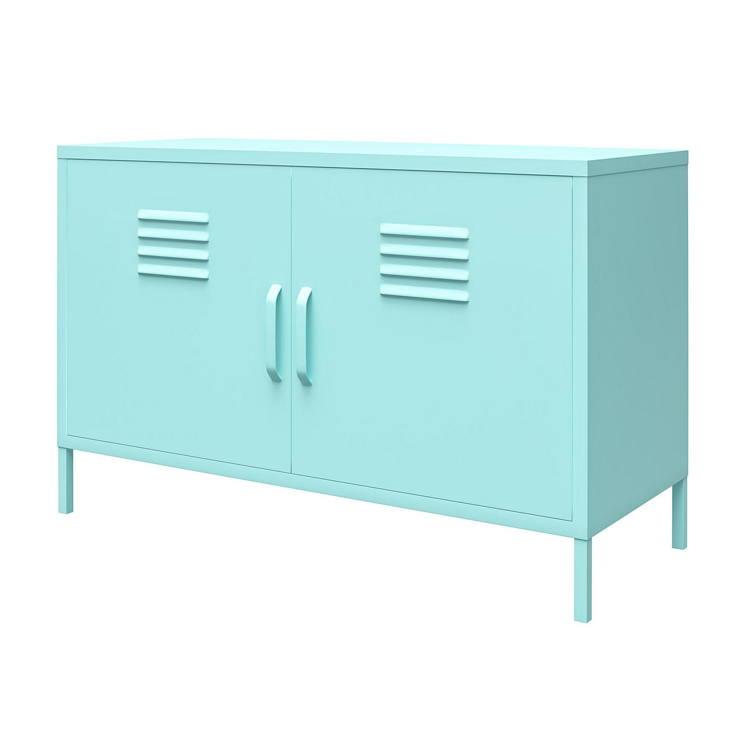 Novogratz Cache 2 Door Metal Locker Accent Cabinet， Mint