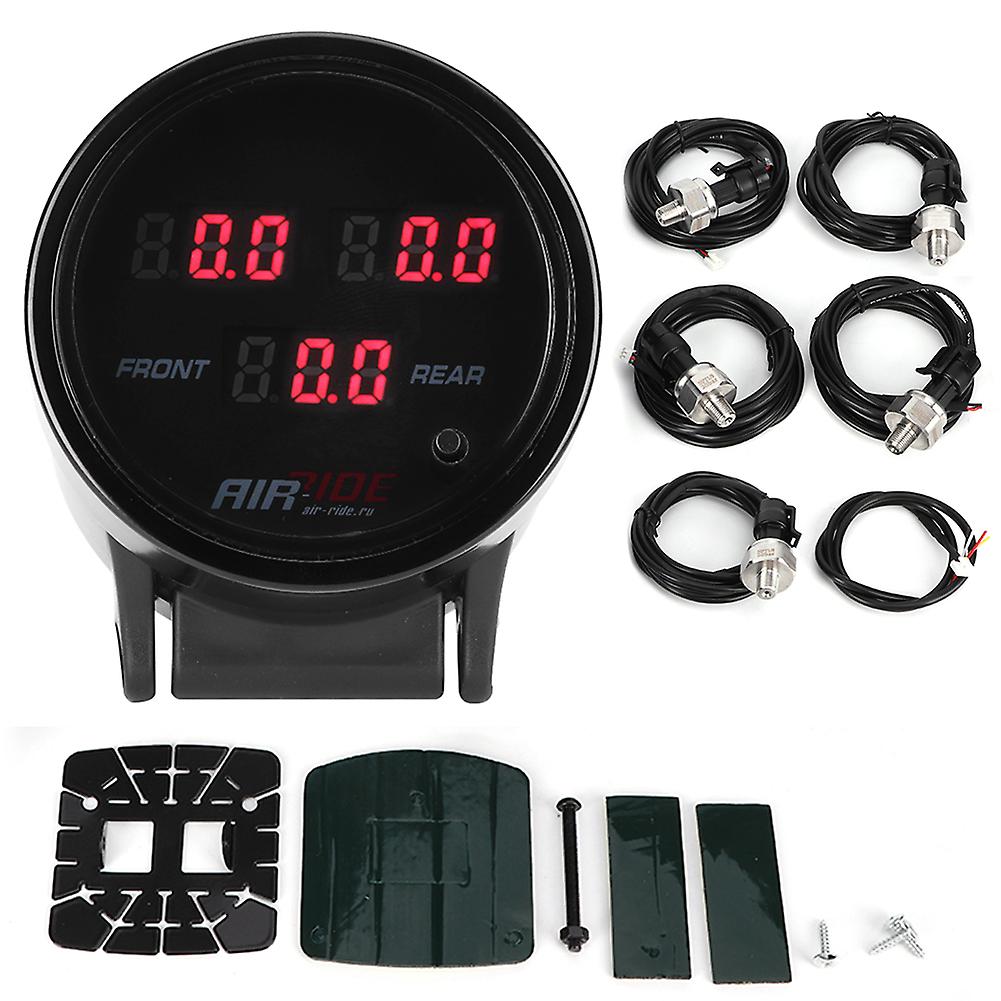 2.5in 3in1 Car Air Pressure Gauge Pneumatic Shock Absorber Air Storage Tank Pressure Meter