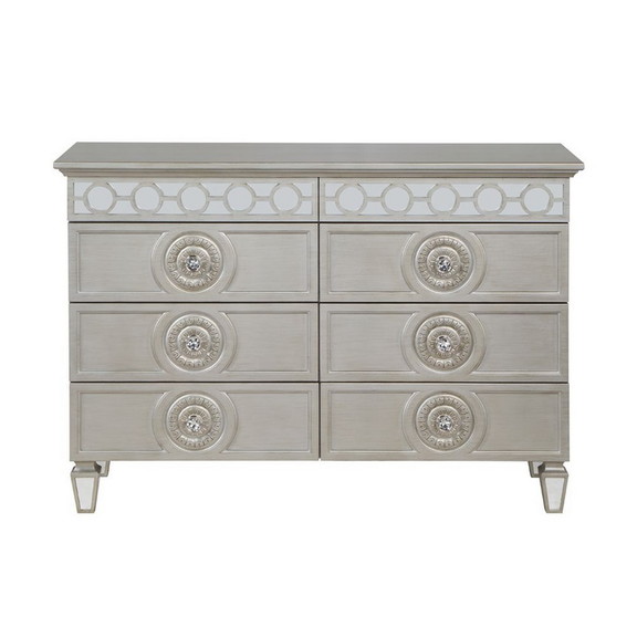 Acme BD01281 Varian Dresser  Silver   Mirrored Fin...