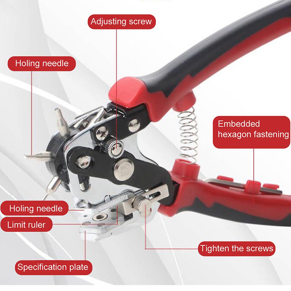 Handheld Portable Eyelet Puncher Household Diy Leathercraft Hole Punch Plier 2 2.5 3 3.5 4 4.5mm Round Holes No.299638