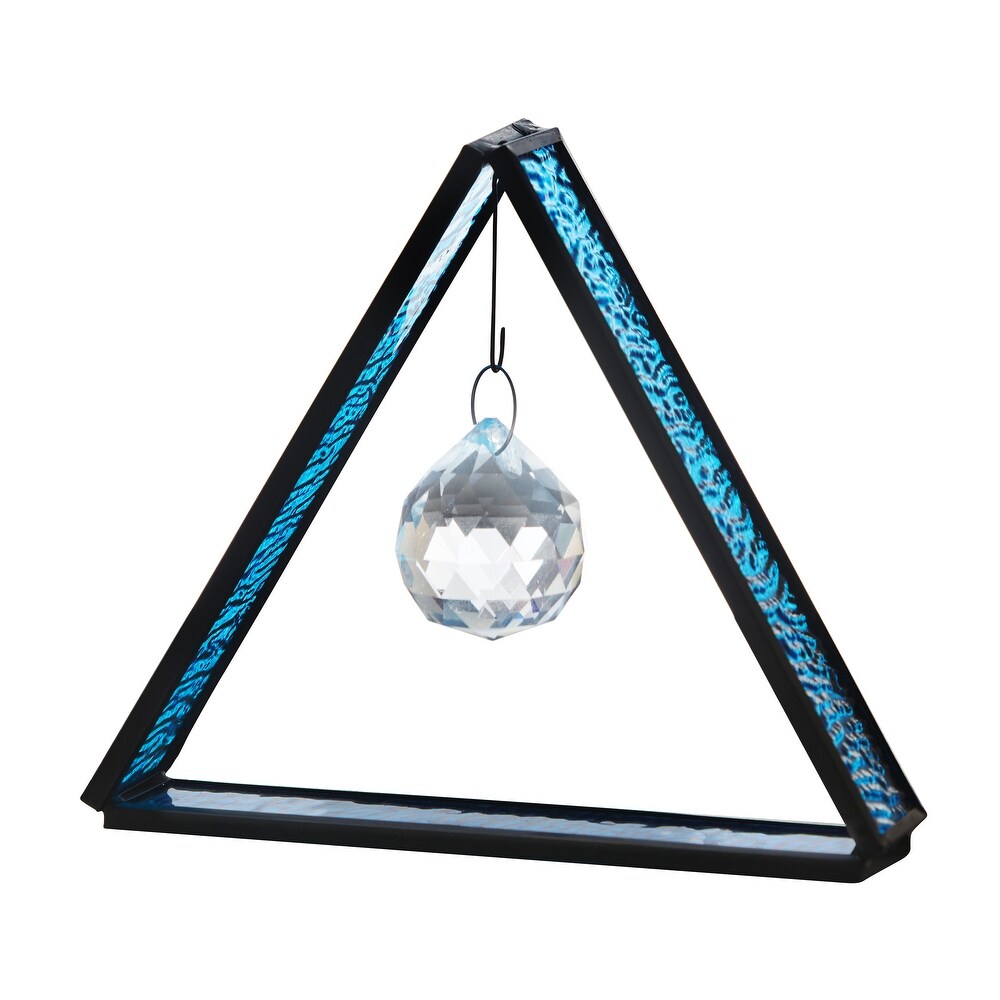 River of Goods Crystal Ball Blue River of Goods Standing Triangle Suncatcher   7\