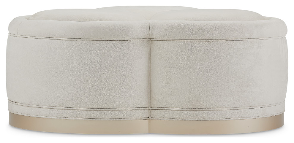 Malibu Crest Cocktail Ottoman   Doeskin/Chardonnay   Contemporary   Footstools And Ottomans   by Michael Amini  Houzz