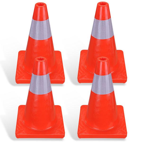 Yescom 4pcs 18-In Road Traffic Safety Cones Reflective Collar