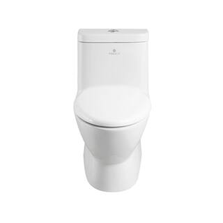 Fresca Serena 1-piece 0.8  1.6 GPF Dual Flush Elongated Toilet in White FTL2346