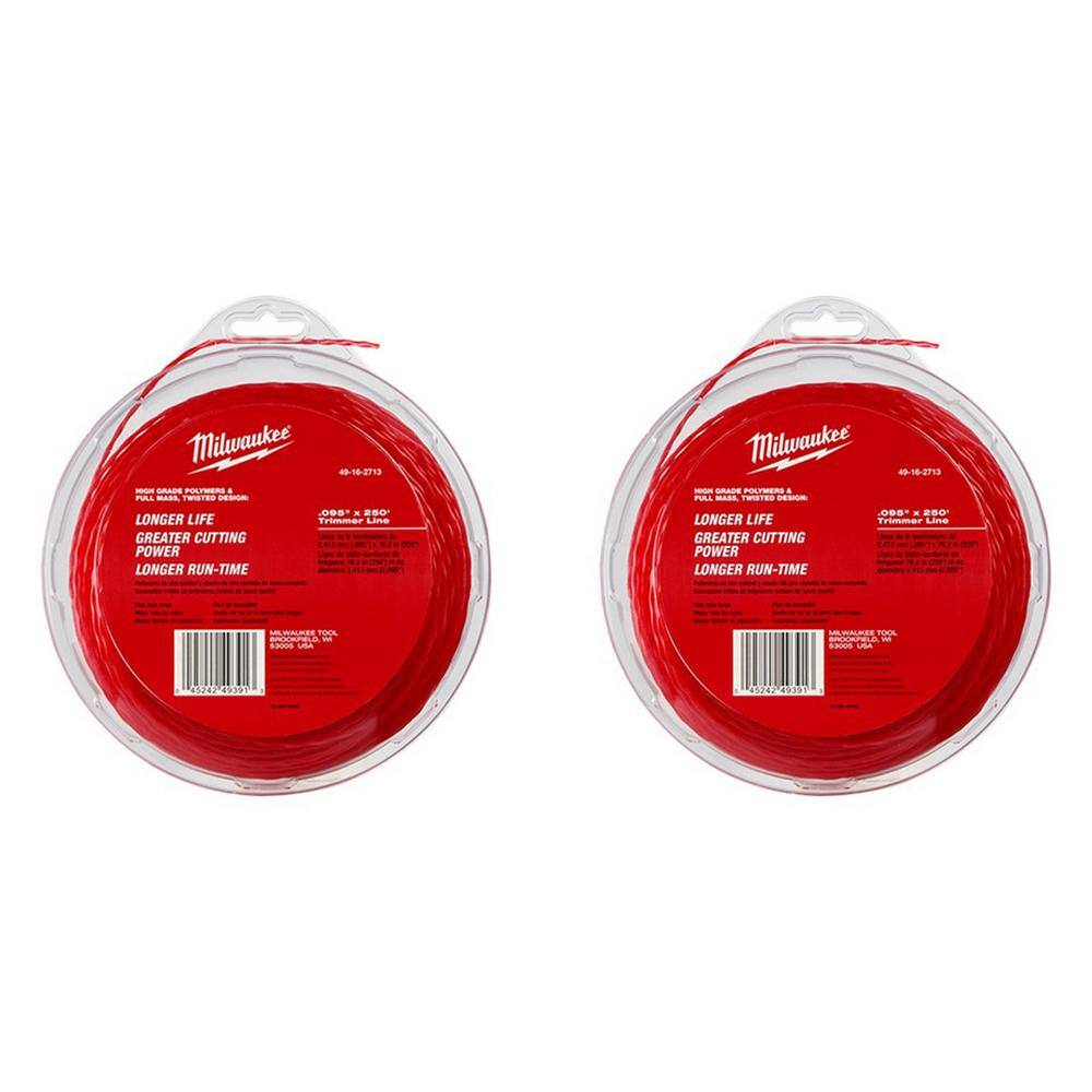 MW 0.095 in. x 250 ft. Trimmer Line (2-Pack) 49-16-2713-49-16-2713