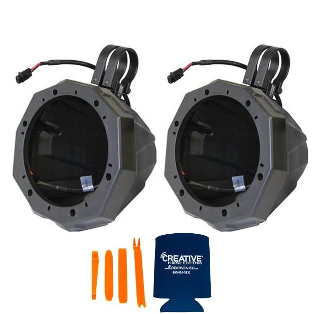 Rgb Led Marine Speakers With Ssv Us2 c65u Universal 6 5 inch Cage Mount Speaker Pods Including 2 00 quot Dual Clamps