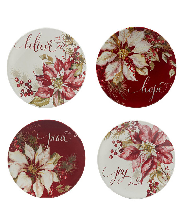 Certified International Winters Joy 9 Dessert Plates Set of 4